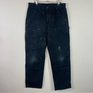 Carhartt Washed-Duck Double-Front Work Pants for Men black 32x32